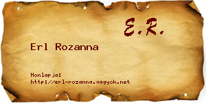 Erl Rozanna névjegykártya